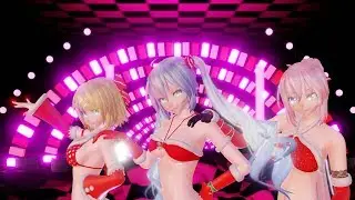 [Raycast MMD] Masked Bitch ||4K 60fps|| [Miku Luka Rin | Santa Bikini]