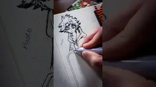 Trying Lineart with a Fountain Pen ft Rudo #gachiakuta #rudo #manga #anime #fountainpen #mangaka