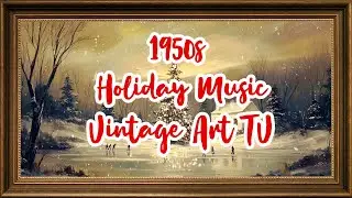 1950s Winter Jazz & Piano 🎶 Vintage Ice Skating Art TV Screensaver | #StarfieldGallery