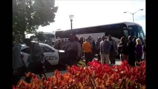 Western Michigan football arriving at Virginia Tech 9/27/14