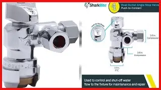 SharkBite 1/2 x 3/8 Inch Compression Dual Outlet Angle Stop Valve, Quarter Turn