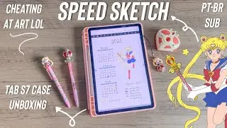 🎨 Speed Drawing 🌙 Sailor Moon Bullet Journal | Galaxy Tab S7