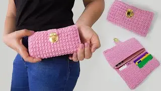 🛍️ CARTERA porta CELULAR 📱  y TARJETERO tejido a crochet TE ENCANTARA EL RESULTADO 😍😍😍