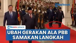 Detik-detik Prabowo Ubah Gerakan Kaki Ala PBB Samakan Langkah dengan Xi Jinping di Karpet Merah