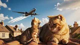 Mama Cat and Baby Cat&rsquo;s First Airplane Journey ✈️🐾 | Cute Kitten Adventure