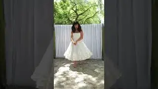 vintage white satin tea length gown - 04-09-2022