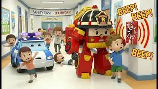 FIRE ALARM EMERGENCY! 🚔 School Safety Lessons with Robocar POLI | Kids Rescue Team Cartoons
