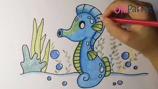 How to draw Cute Seahorse | Easy Step by Step Guide for Kids
