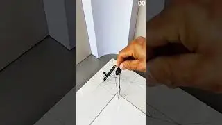Metal ruler aligns tiles for precise corner cut.