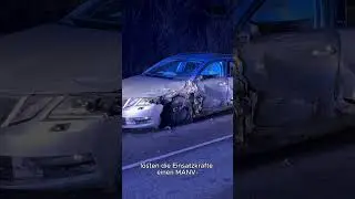 Schwerer Unfall auf B455 bei Wiesbaden &ndash; MANV-Einsatz am Abend #Verkehrsunfall #Wiesbaden #Feuerwehr