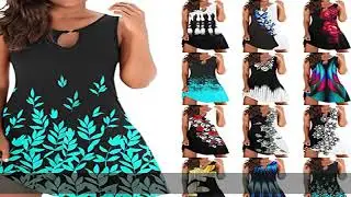 Women Summer Dress Sleeveless Floral Print Sundress Flowy Keyhole Midi Tank Dress Casual Loose Beac