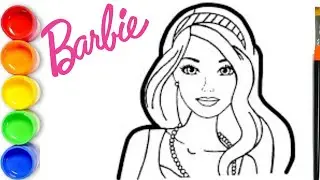 How to draw Barbie | Drawing Barbie Girl Coloring Pages | Disney Barbie