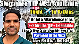 Singapore TEP & TWP Visa Available | Flight ✈️ In 15 Days | Payment after visa