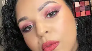 RED SMOKEY EYE USING HUDA BEAUTY RUBY OBSESSIONS PALETTE