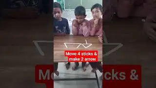 move 4 stick & make 2 arrow ⬇️⬇️ #puzzel #paheli #classactivity