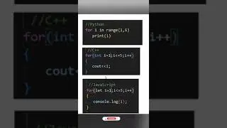 Top 3 programming languages for loop syntax #coding