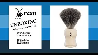Muhle NOM Gustav pędzel 100% borsuk rączka w kolorze kości słoniowej,  GUSTAV81CR