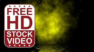 Free Stock Videos &ndash; abstract animated yellow cloud smoke above water surface with particles 3D