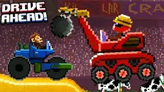Строительные МАШИНКИ и ДИНОЗАВРЫ в Drive Ahead #20 Битва тачек в Драйв Ахед с Кидом на #МК