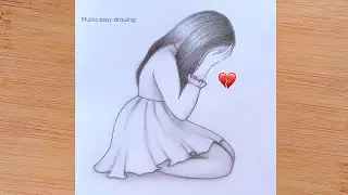 How to draw a Sad Girl with pencil sketch | Easy way to draw for Beginners