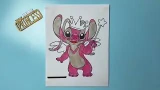 Stitch's Girlfriend Angel Dressed As A Princess/Coloring Stitch with Markers/Speed Color Time Lapse