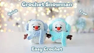 How to Crochet a Kawaii Snowman Keychain☃️🧶Beginner-Friendly Easy Crochet Tutorial l KumoAmu