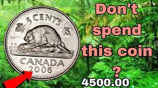 Five cents coin 2006 Canada historical and rare significant valueable coin 