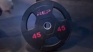 REP FITNESS Rubber Coated Olympic Plates, Updated Design   Tri Grip Olympic Barbell Weights Review