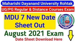 Mdu UG/PG Regular & Distance Courses Date Sheet 2021 || Mdu Latest Date Sheet  August Exam 2021