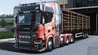 TRANSPORTED CARGO: LOGS 26t/287km | SCANIA RT | TRUCKERS OF EUROPE 3.