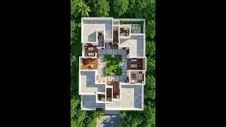 An aerial perspective of a modern three BHK design
