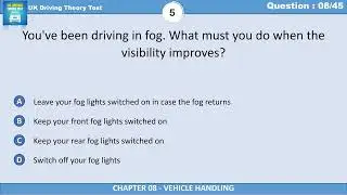 What to Do When Visibility Improves After Fog? | UK Driving Theory Test