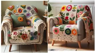 Crochet Bed Floral Wool Acrylic Wheel Chair Blanket Cover's Sofa Cover's Runner Arm Coach Sofa Cover