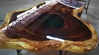 Mesmerizing Fire Dance: High Gloss Monkey Pod Dining Table Finishing Part 3