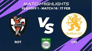 Playoff 1 - ROT vs GRI | Highlights |Bet2Ball European Cricket League Day 4, Group B|ECL22|ECL22.040