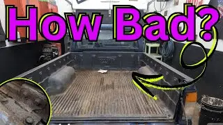 Junkyard Truck Rusted Hinge Replacement And Bed Liner Removal 88 Mazda B2200