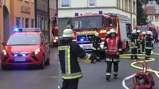 Einsatzstelle + neuer KdoW + TLF 16/25 + DLK 23/12 FF Marktredwitz