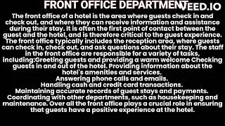 Discover the Essential Hotel Department: Secrets of the Front Office!