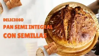 Pan semi integral con semillas (super facil sin amasar)🫓🍞🤩🤤