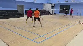 60 shots incredible rally in Doubles badminton match