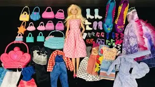 ASMR 10 minutes satisfying with unboxing barbie doll dress/bags/diy shoes