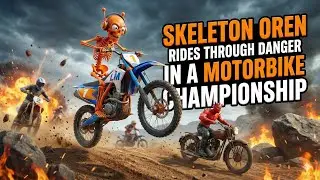 💀🏍️ Skeleton Oren Rides Through Danger in a Motorbike Championship #sprunki