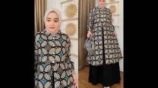 Kombinasi Gamis Batik Terbaru Trend sekarang II Mutia Collection