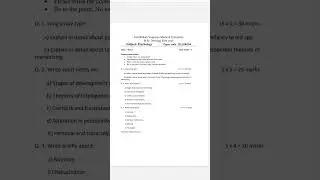 Atal University psychology ques paper#nursing #trendingshorts #shortsfeed #youtubeshorts@N.G Medical