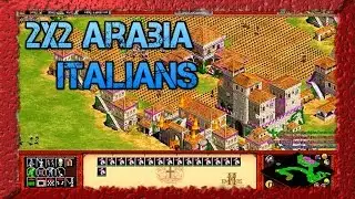 Age of Empires 2 HD 2x2 Green Arabia Italians Gameplay AoE2HD PT BR