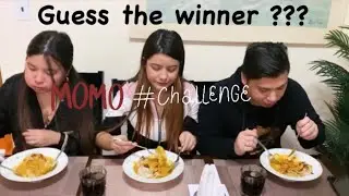 HOMEMADE MOMO CHALLENGE WITH HUSBAND & SISTER IN LAW || SNOWFALL IN NEWYORK ⛄️