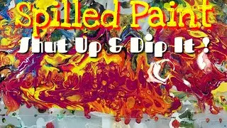 SHUT UP   fluid painting cleaning up spilled paint by dipping it