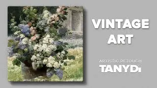 Lilac Branches and Hollyhocks, Eugene Cauchois Oil Painting, Still Life Digital Print, Vintage Art