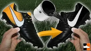 How To Blackout Leather & Flyknit Football Boots! Custom Cleats Tutorial