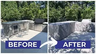 Installing a Custom L-Shaped Outdoor Kitchen Cover | Creative Covers Inc.